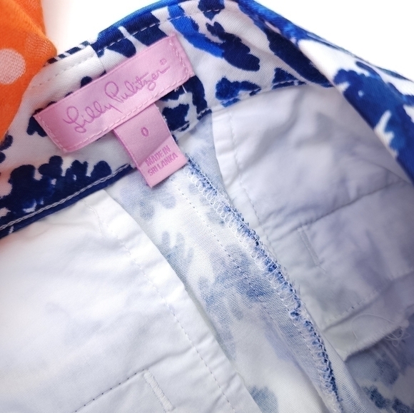 Lilly Pulitzer Blue White Black Pants Sz 0 - Picture 5 of 8